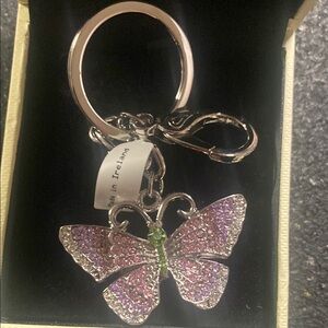 Killarney Crystal  Butterfly Keychain/Bagclip  with Purple Accents